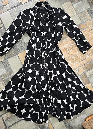 Черное белое платье рубашка licento