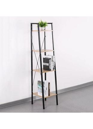 Стеллаж с 4 полками, дуб сонома - металлический стеллаж loft