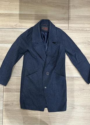 Жіноче пальто millennium на ґудзику темно-сірого кольору 42 розмір