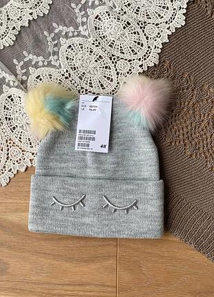 Осіння шапка шапочка з вушками h&m 1,5-4 роки