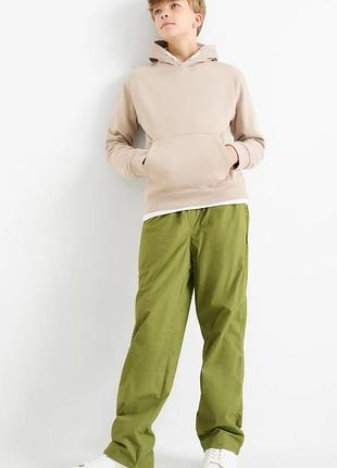 Коттоновые утепленные брюки чинос для подростка