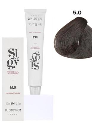 Крем-фарба для волосся sinergy №5/0 світлий каштан 100 мл