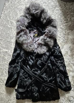 Натуральная шуба из козы и чернобурки