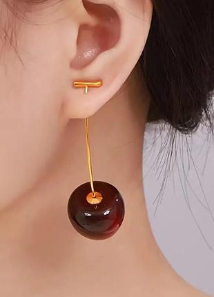 ❤️ сережки черешня/вишня на гілці