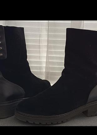 Замшевые ботинки ботинки сапоги полусапожки черные estro 39