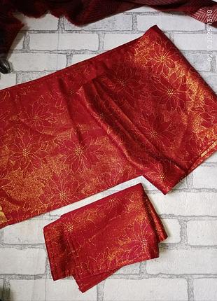 Скатерть ранер салфетка сервировочная новогодний рождественский принт