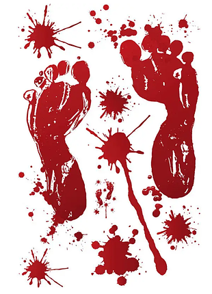 Наклейки на халауїн кров 25 на 35 см червоний