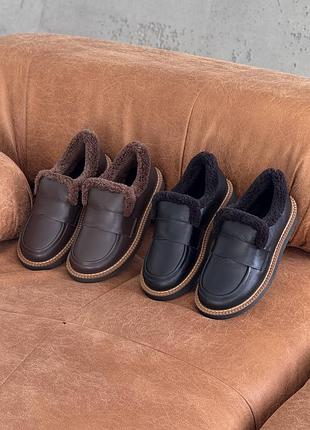 Анатомические женские зимние лоферы с мехом 36-41