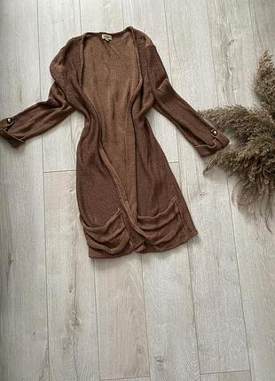 Select-кардиган/накидка 🤎коричневий кардиган з кишенями