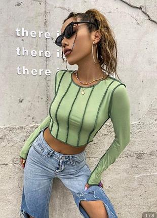 Нюанс ❗1+1=3 топ топик кроптоп с длинным рукавом базовая классическая