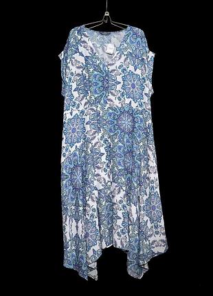 Летнее распродаж! асимметричное платье макси с принтом пейсли р.20