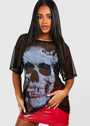 Футболка-сітка принт череп