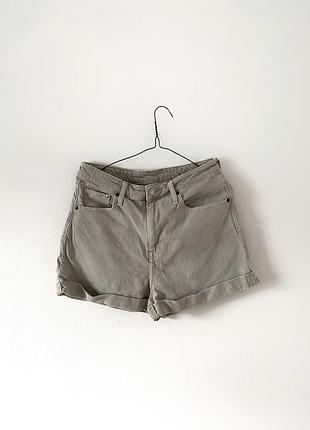 Сірі джинсові шорти mom fit h&m