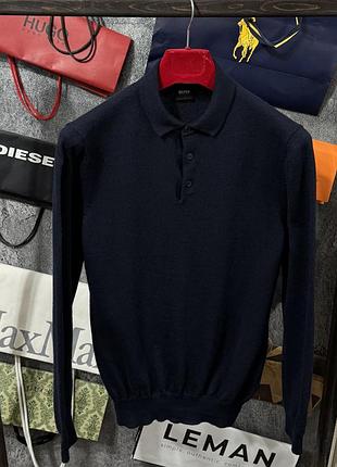 Кофта чоловіча поло hugo boss синій m s