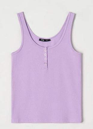 Рожевий топ із трикотажу в рубчик/ л розмір