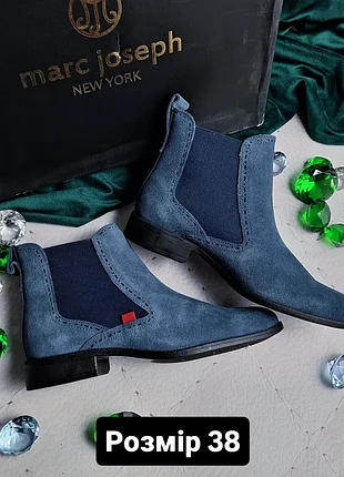 Marc joseph new york оригінал замшеві сині черевики челсі