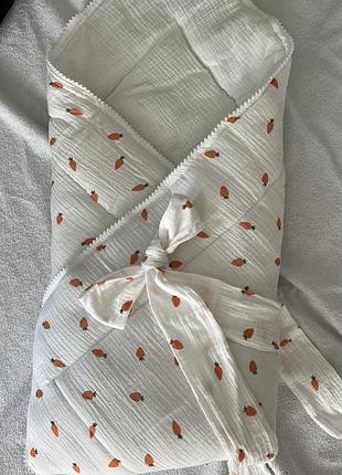 Конверт на виписку, мусліновий плед з утепленням