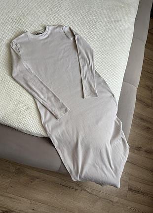 Сукня трикотажне  плаття в рубчик від zara