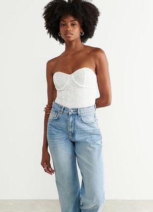 Кружевной топ корсет белый