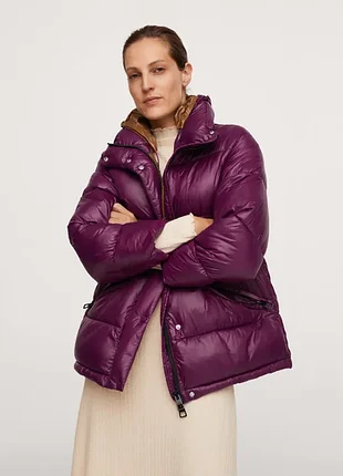 Тепла зимова куртка пуховик пуффер mango