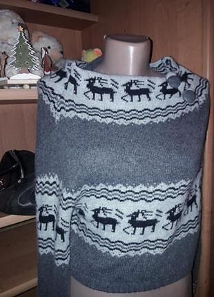 Остан.акція до 29..10 італія. з альпакою меріносовоюьвовною шикарний светр джемпер з оленями