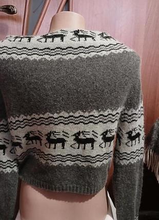 Остан.акция до 29..10 итальялия. с альпакой шерстью шикарный свитер джемпер с оленями