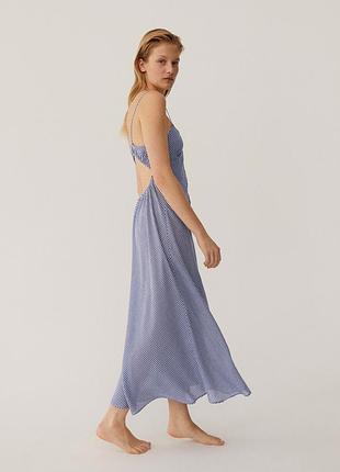 Довге плаття сукня на гудзиках в клітинку на брительках пляжне нове oysho s-m