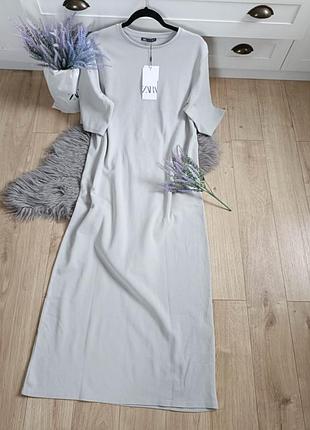 Вареное интерлоническое платье от zara, размер xs, s, m, l, xl