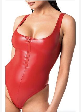 Боді noir handmade red powerwetlook body, червоний боді