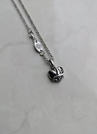 Кулон mini chrome hearts silver 2