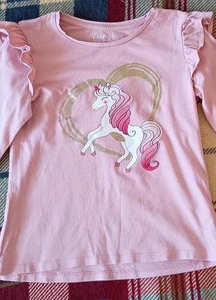 Лонгслив с единорогом для девочки