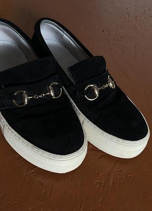 Чорно білі класичні лофери 40 41