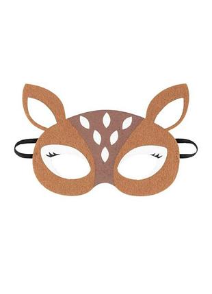 Маска детская маскарадная олень бемби аксессуары праздничные lidl из фетра