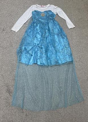 Нарядное карнавальное платье frozen эльза со шлейфом 122-128 см