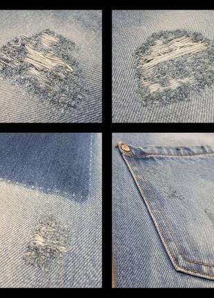 Интересные контрастные плотные джинсы с латками и рванками esmara7 фото