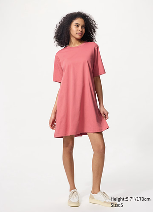 Хлопковое мини платье-футболка airism uniqlo