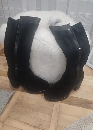 Сапоги женские замш