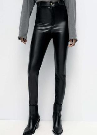 Штани брюки легинцы черные zara s