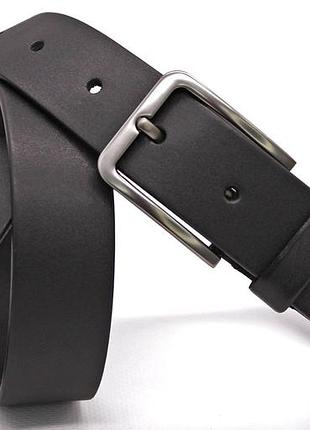 Чоловічий шкіряний ремінь шириною 40 мм з гладкою полосою чорного кольору
