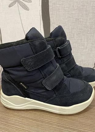 Eccoгладex 28р зимові шкіряні черевики чобітки на липучках