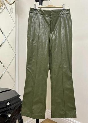 Лаковые теплые штаны zara