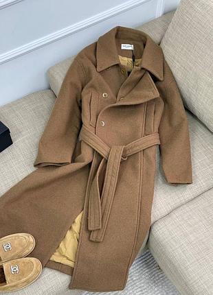 Коричневое пальто люкс