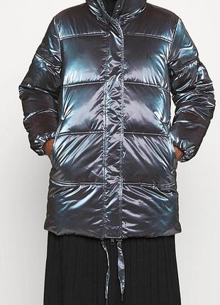 Пуховик пальто куртка зимняя демисезон calvin klein голограмма перламутр