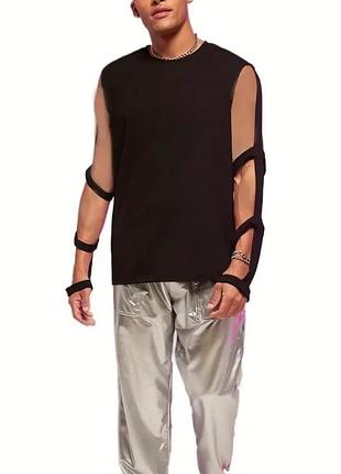 Стильний чоловічий светр оригінальним дизайном рукавів