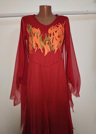 Платье на хелловин halloween платье дьявола черта дьявольницы чертовка