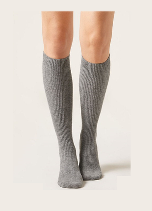 Calzedonia жіночі шкарпетки гольфи в рубчик grey