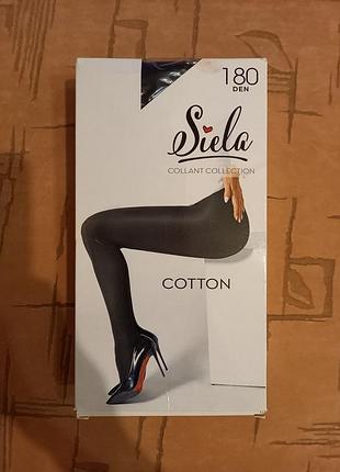 Колготы женские черные хлопок, 180 ден, размер 4, л
