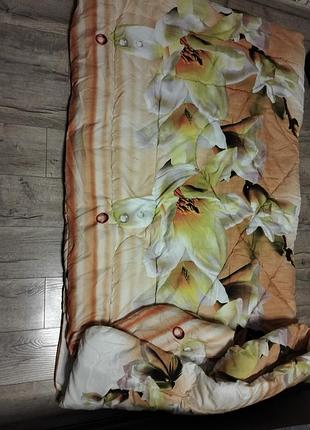 Одеяло с цветочным принтом. зима двойное