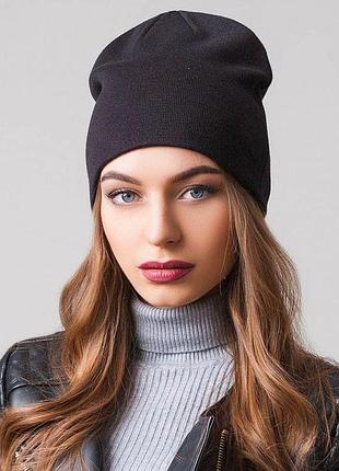 Двухслойная женская шапка лопата