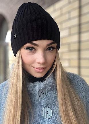 Женская зимняя шапка на флисе